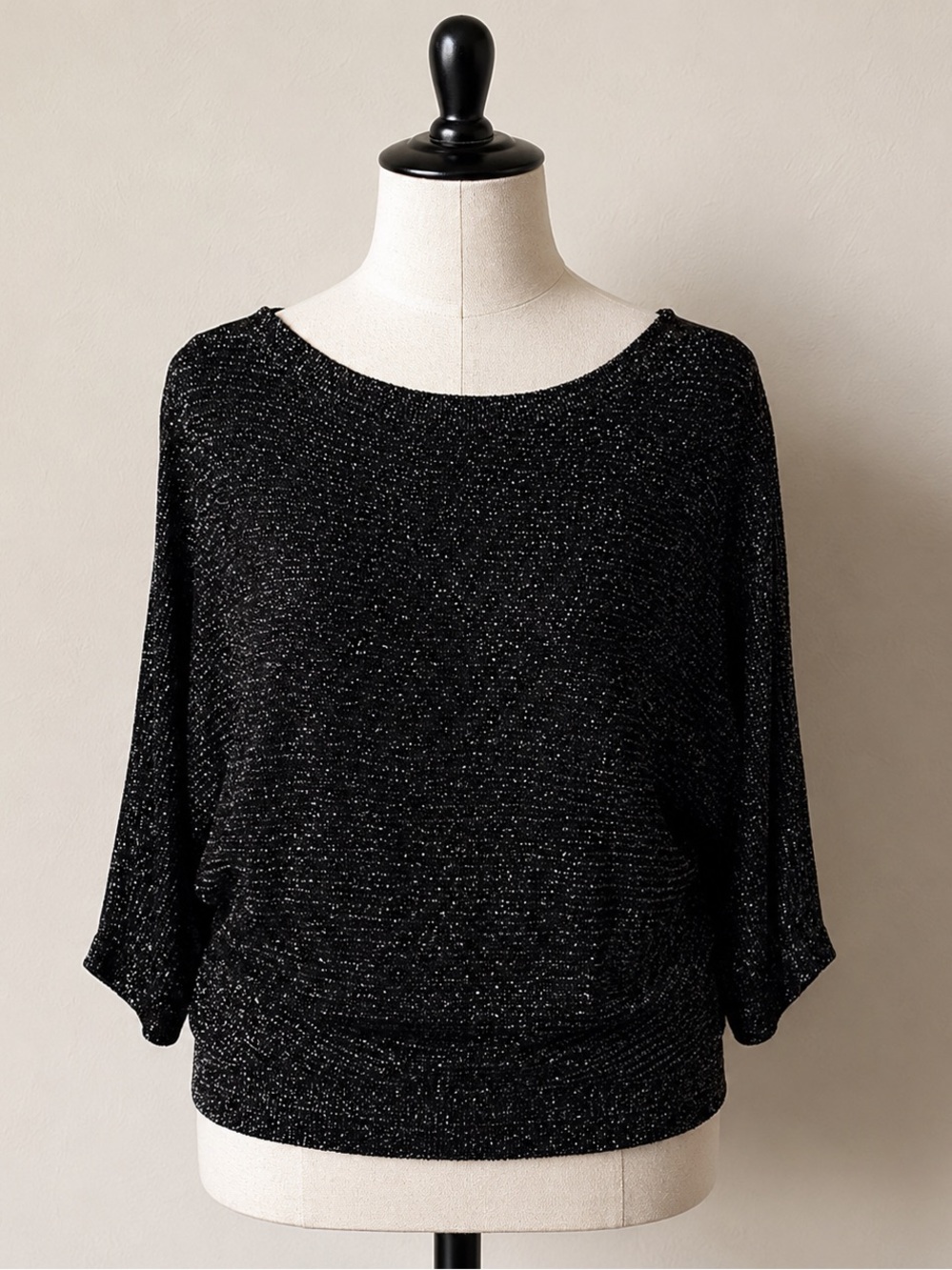 Black & Silver sparkle  mesh top. Size/brand not shown. guesstimate Size Medium